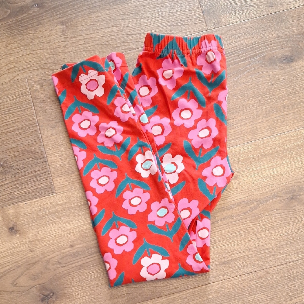 Hanna Andersson Red and Pink Floral Kids Pajama Bottoms